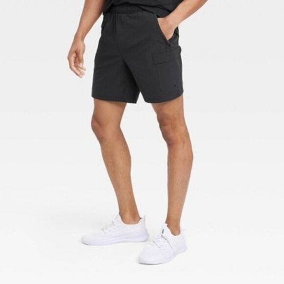 Mens All In Motion Black Hybrid Cargo Shorts‎ Size Small 7" - Picture 1 of 1